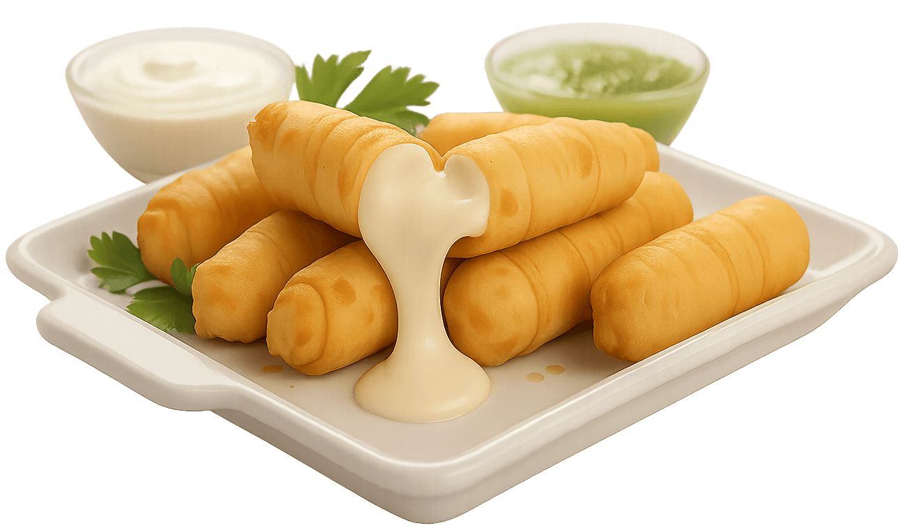 Tequeños TodoTeque recién hechos con queso fundido